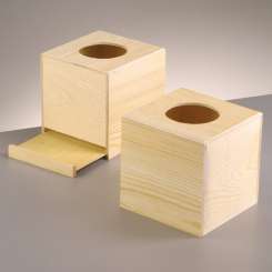 Kleenexbox Holz roh 14 x 13,4 x H 14cm