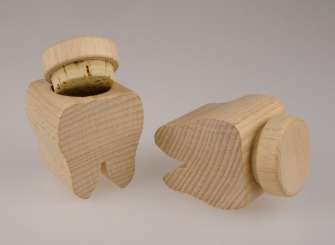 Zahndose Holz D 37 x H 57mm mit Deckel