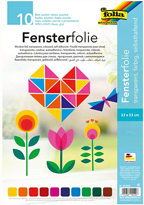 Fensterfolie farbig 23x33cm 10Stk.