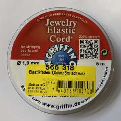 Elastikfaden 1,0mm/5m schwarz