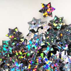 Stern-Pailletten  8mm Glitter silber