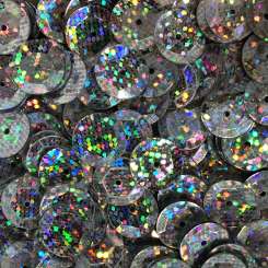Sch&#252;sselpailletten 10mm Glitter silber