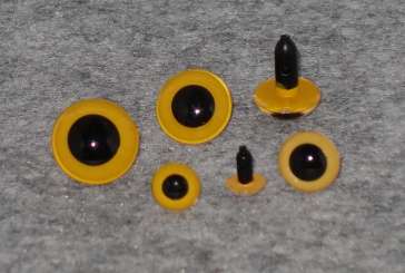 Plexi-Augen 16mm gelb 10 Stk
