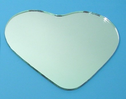 Glasspiegel herzf&#246;rmig 120mm 10 Stk.