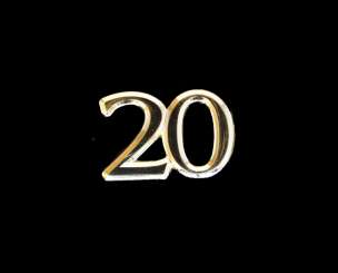 Goldzahlen 16mm 20 50 Stk.