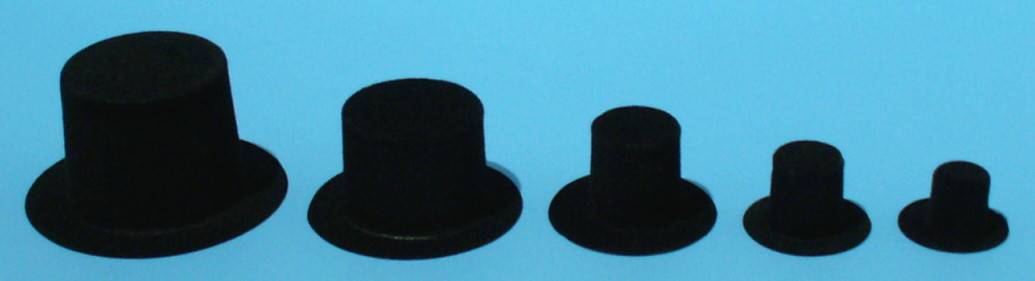 H&#252;te Zylinder 40mm schwarz 10 Stk.