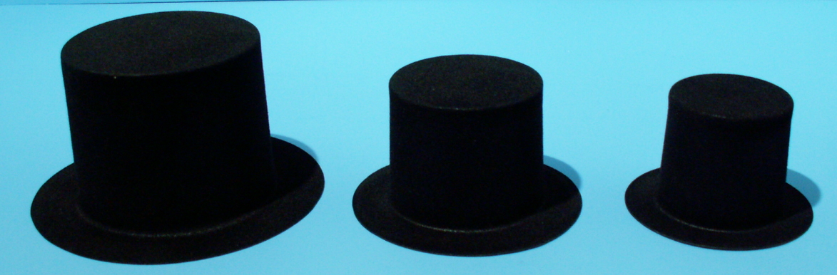 H&#252;te Zylinder 73mm schwarz 5 Stk.
