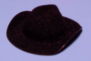 Cowboyhut 39/32mm beflockt schwarz 10 Stk.