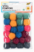 Wollpompoms bunt Grundfarben 5 Farben