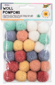 Wollpompoms bunt pastell 5 Farben
