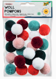 Wollpompoms bunt 5 Farben