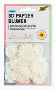 3D Papierblumen weiss 4 Gr&#246;ssen und Formen