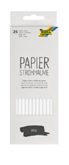 Papierstrohhalme WHITE, 25 St&#252;ck 19,7cm, &#216;6mm