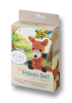 Mini-H&#228;kelset FUCHS Set mit Nadel, Augen, F&#252;llwatte,Wolle
