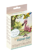 Mini-H&#228;kelset FLAMINGO Set mit Nadel, Augen, F&#252;llwatte,Wolle