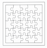 Puzzle mit Legerahmen, 21x21cm 25-teilig, blanko wei&#223;