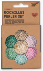Rocailles Perlenset pastell 8 Farben sortiert