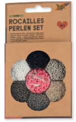 Rocailles Perlenset silber/grau/rosa 9 Farben sortiert