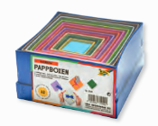 Kartonbox, 12 Farben und Gr&#246;ssen 3.5x3.5x2cm -14.5x14.5x7,5cm