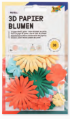 3D Papierblumen bunt 3 Gr&#246;ssen und Formen