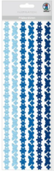 Filzbordüre Blüten und Schmetterling blau