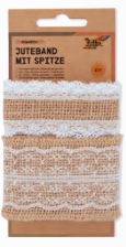 Juteband mit Spitze