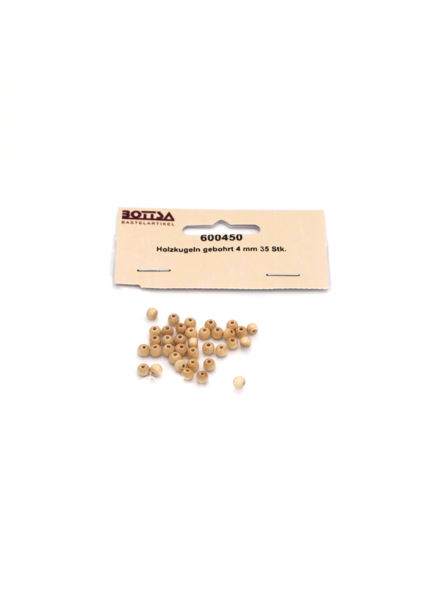 Holzkugeln gebohrt 4 mm 35 Stk.