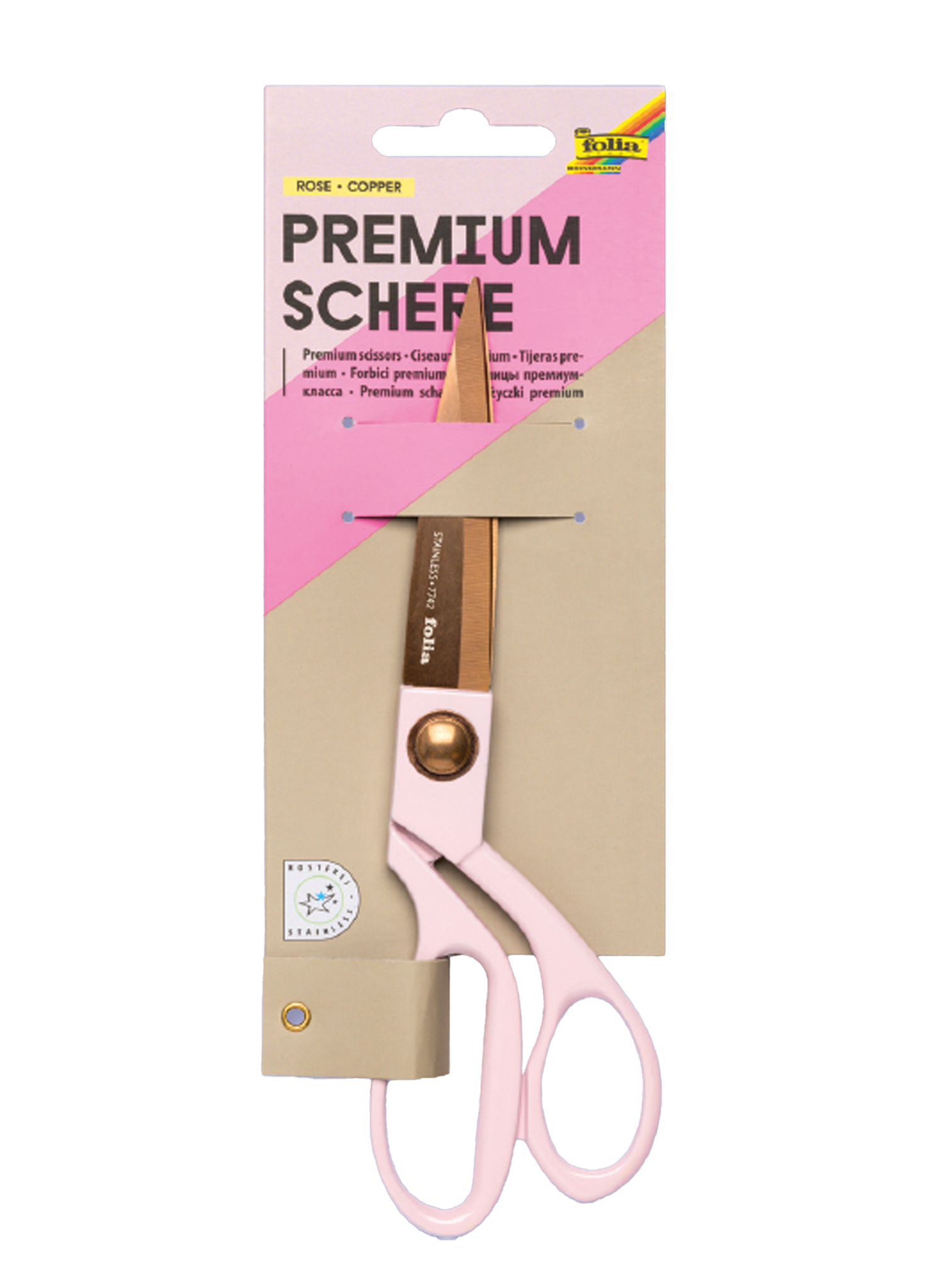 Premiumschere II rosegold-rosa ca. 20,1 cm