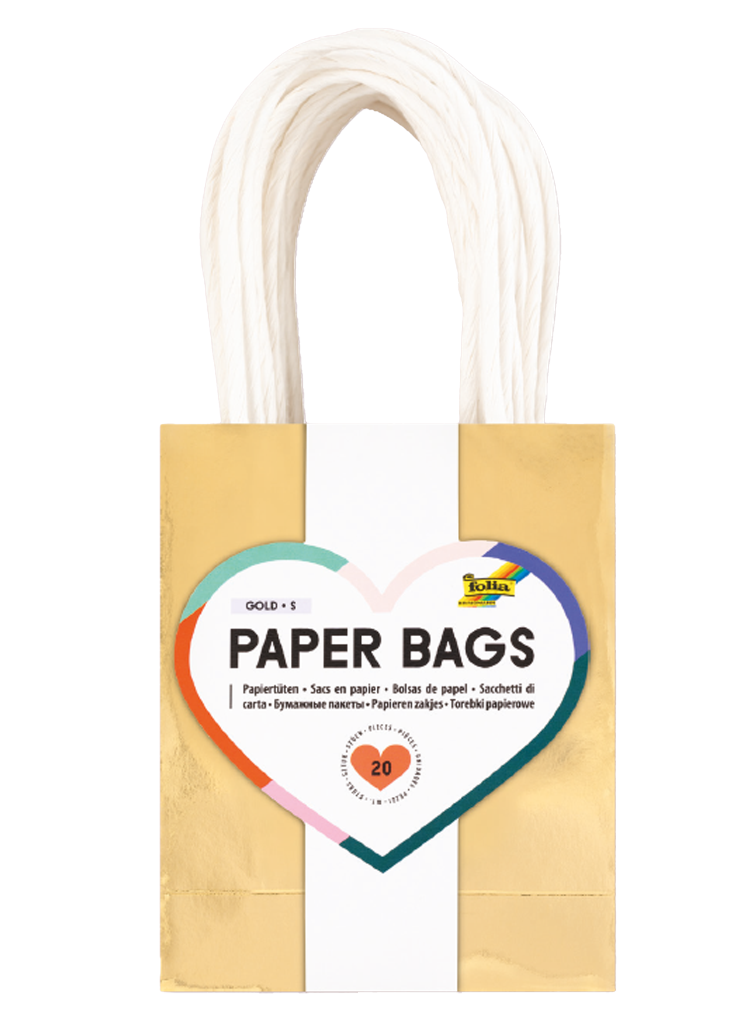 Papiert&#252;ten M GOLD GL&#196;NZEND, 110g 7 St&#252;ck