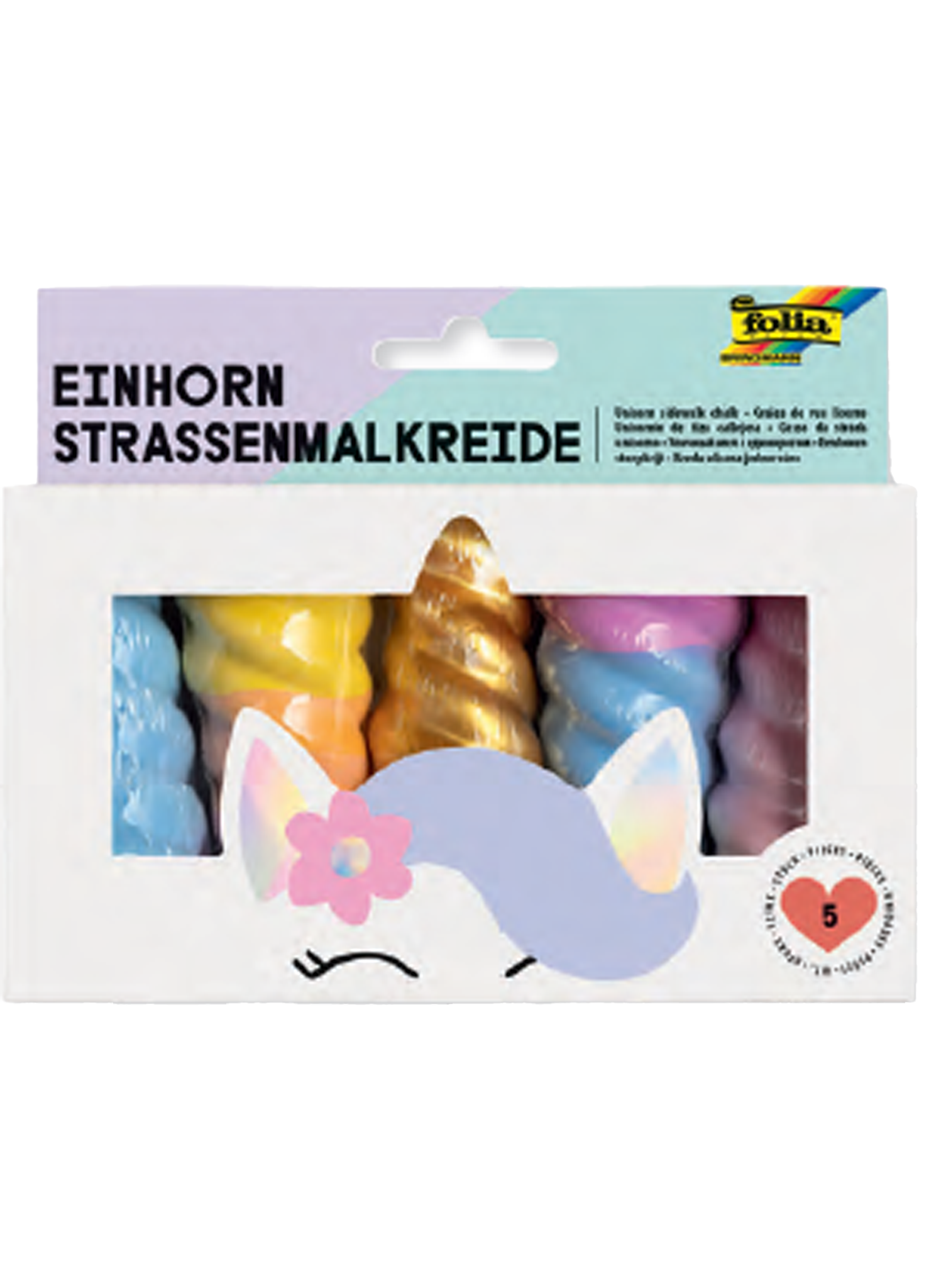 Einhorn Stra&#223;enmalkreide 5 St&#252;ck &#224; 33g