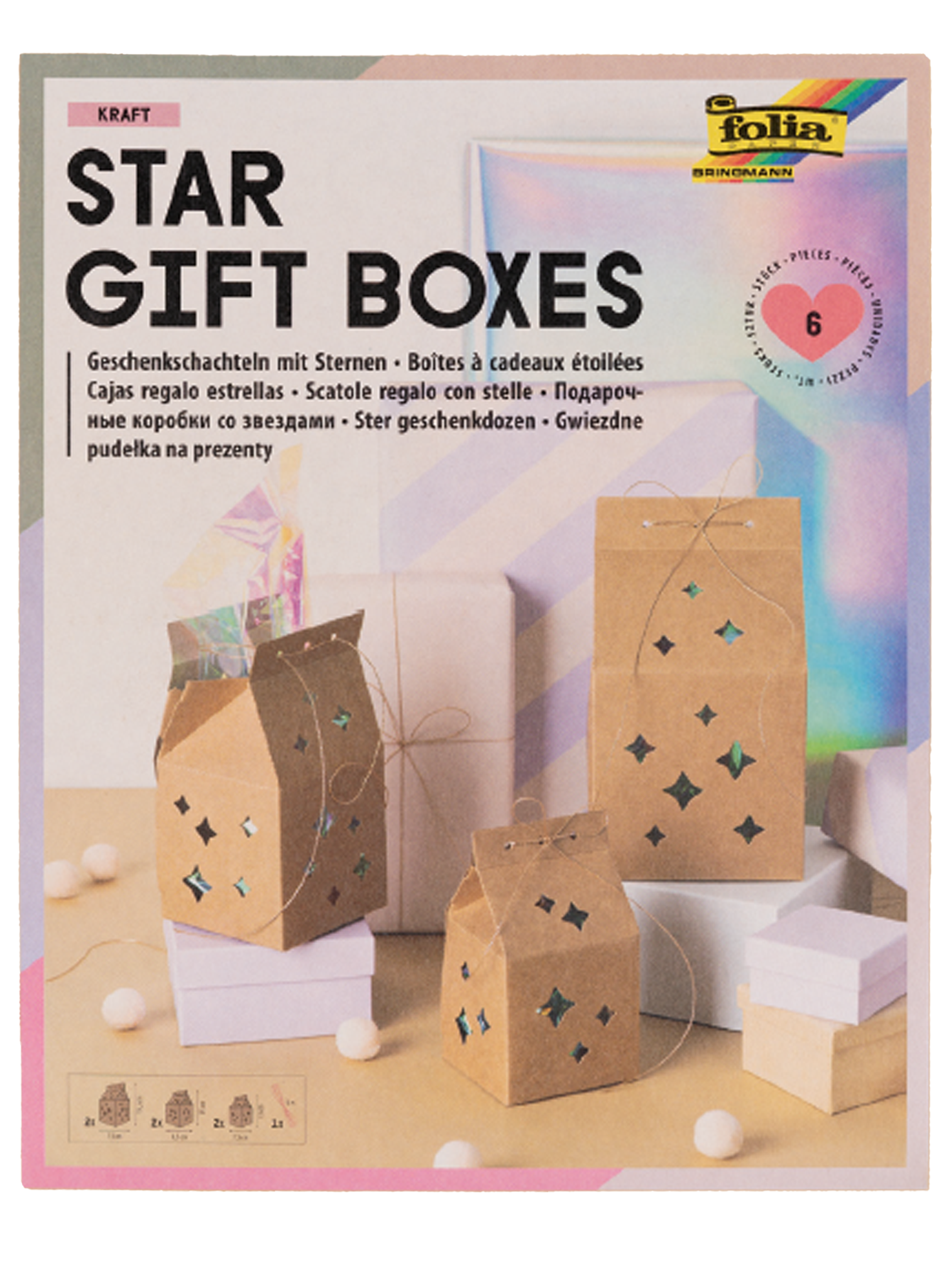 Geschenkschachteln mit Sternen 2x11x19.5,2x8.5x15,2x7.5x13