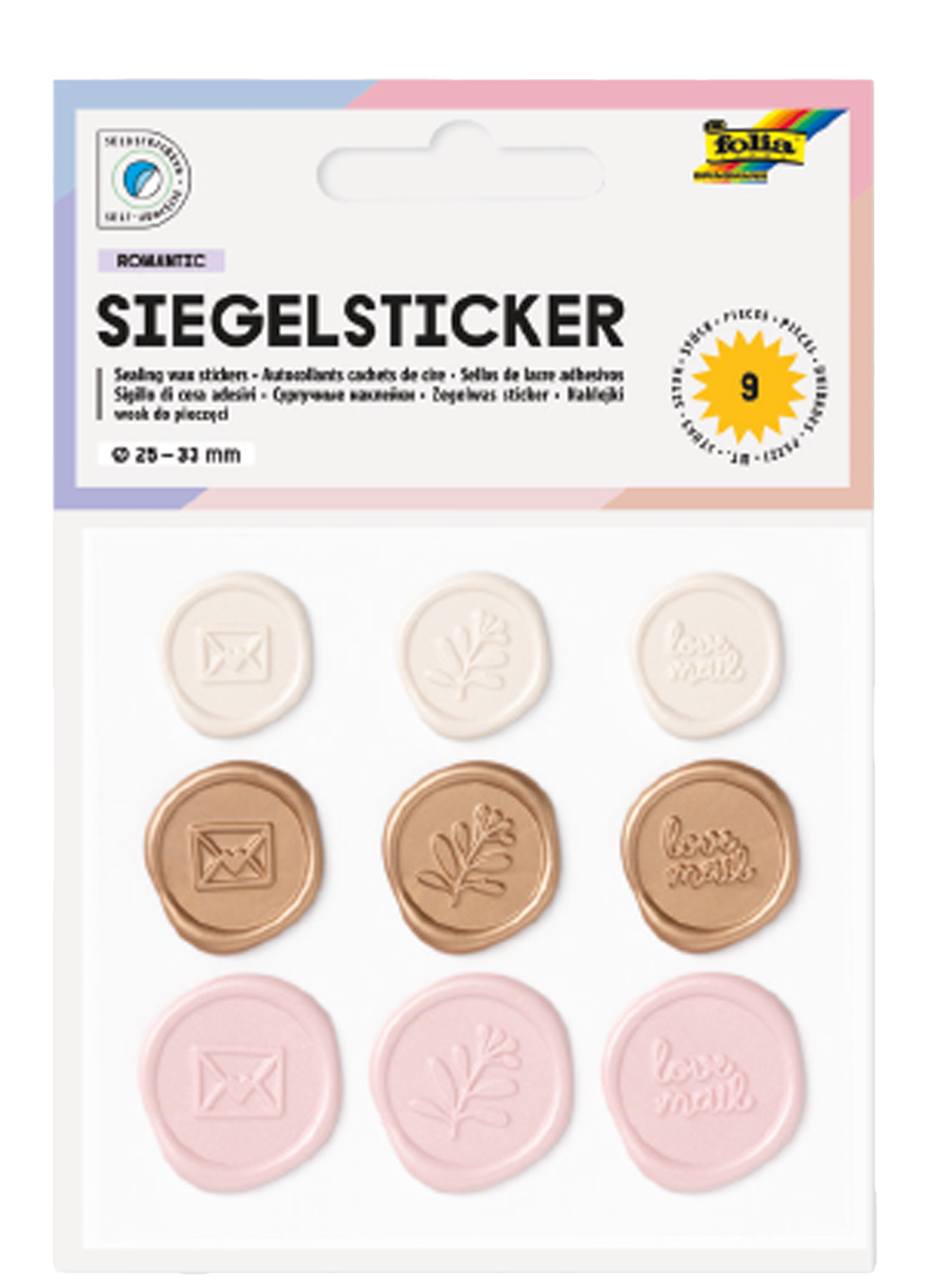 Siegelsticker 9 Stk. 23-30mm