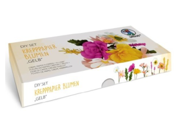 DIY Set Krepppapier Blumen gelb