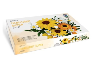 DIY Set Chenilledraht Blumen gelb