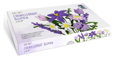 DIY Set Chenilledraht Blumen lila