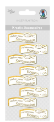 Sticker,wir feiern Kommunion gold