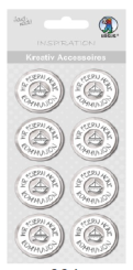 Sticker,wir feiern Kommunion rund silber