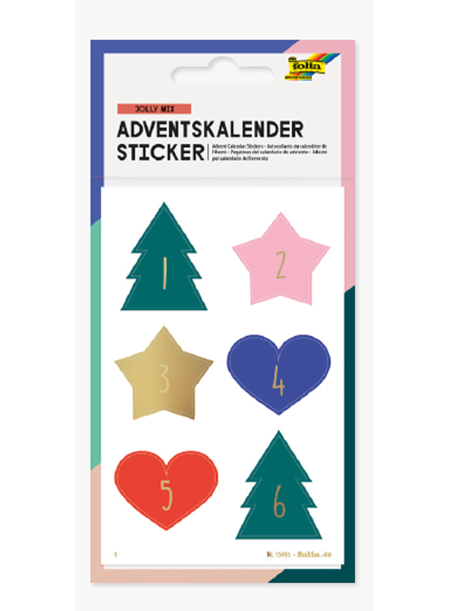 Adventskalender Sticker assortiert 9 x 14 cm