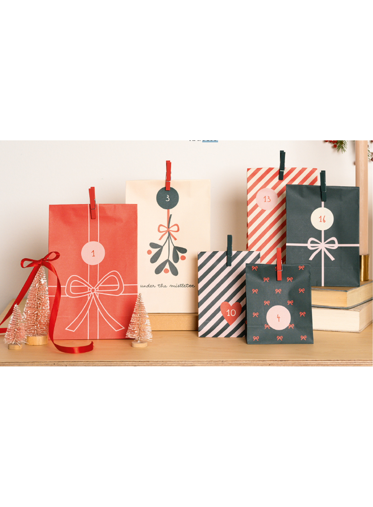 Adventskalender Set 72-teilig 24 Beutel