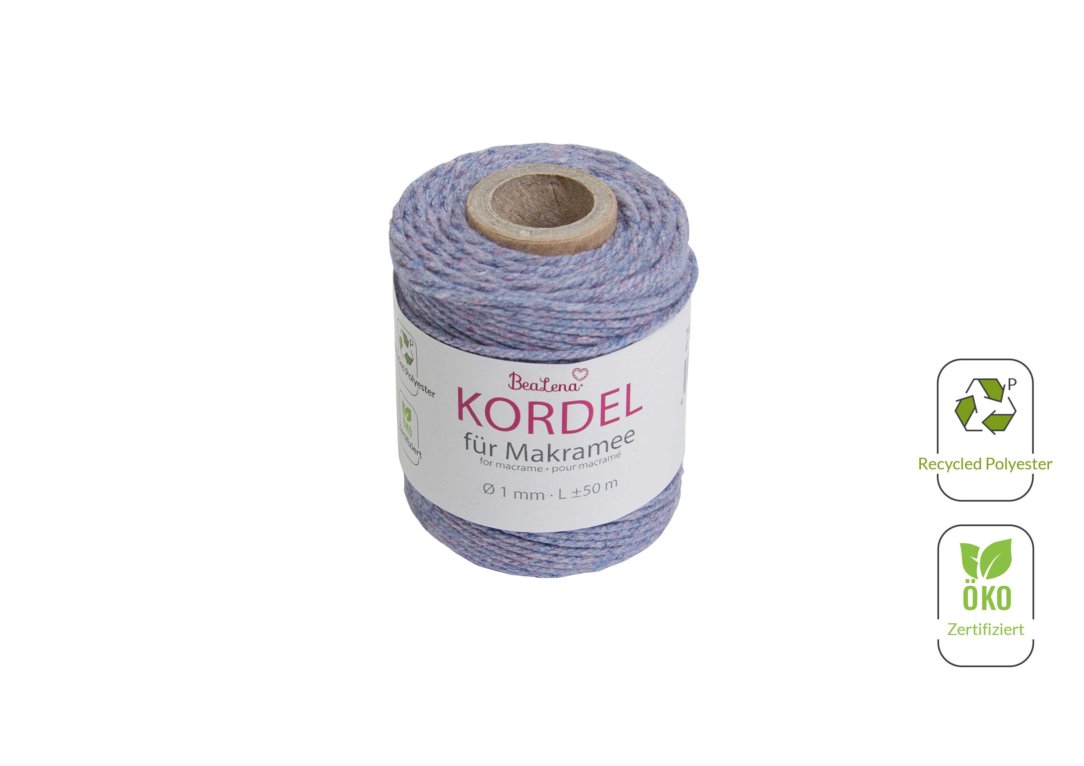 Kordel flieder  / Makramee 1 mm 50m
