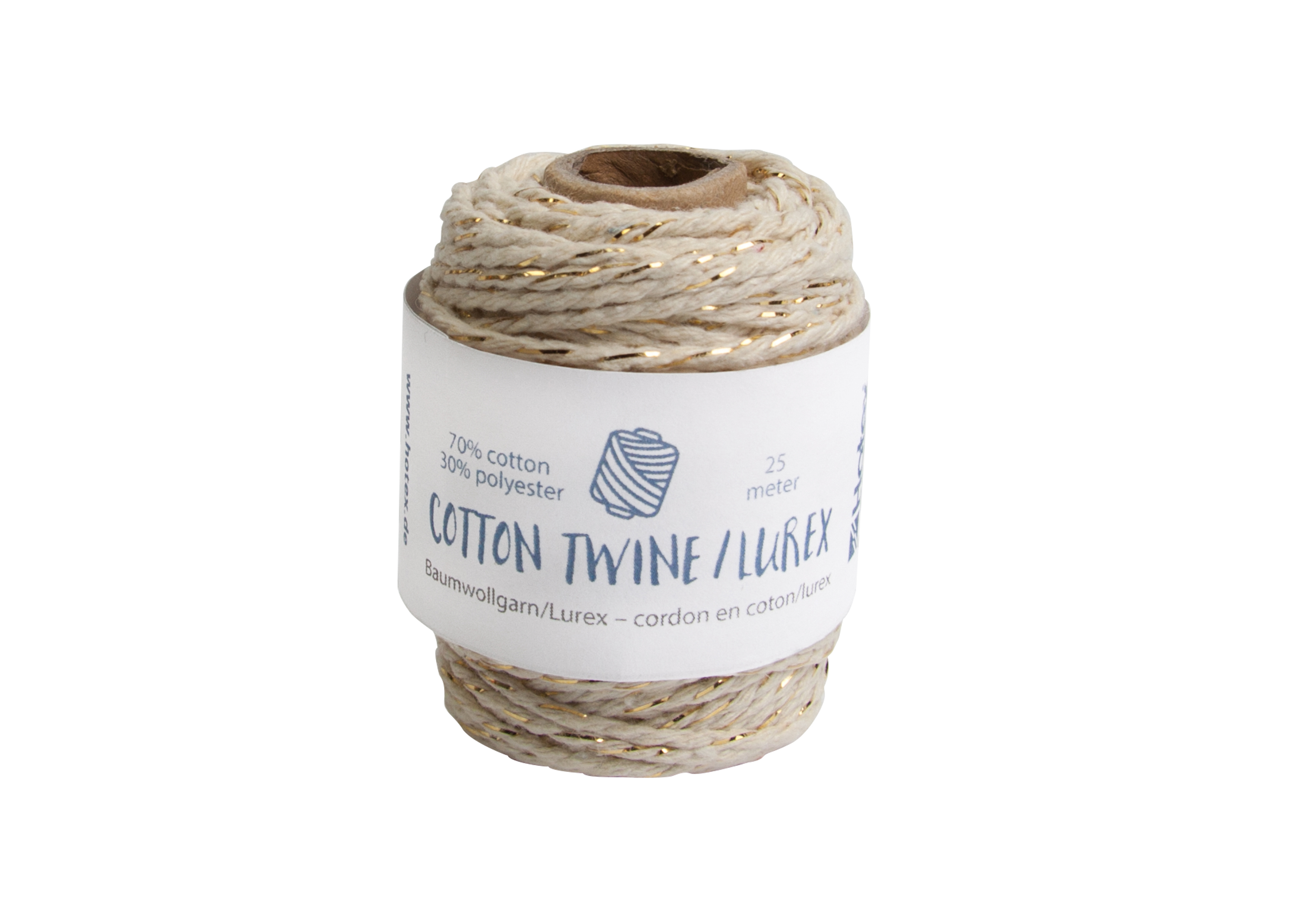 Kordel   Lurex 2 mm beige 25m