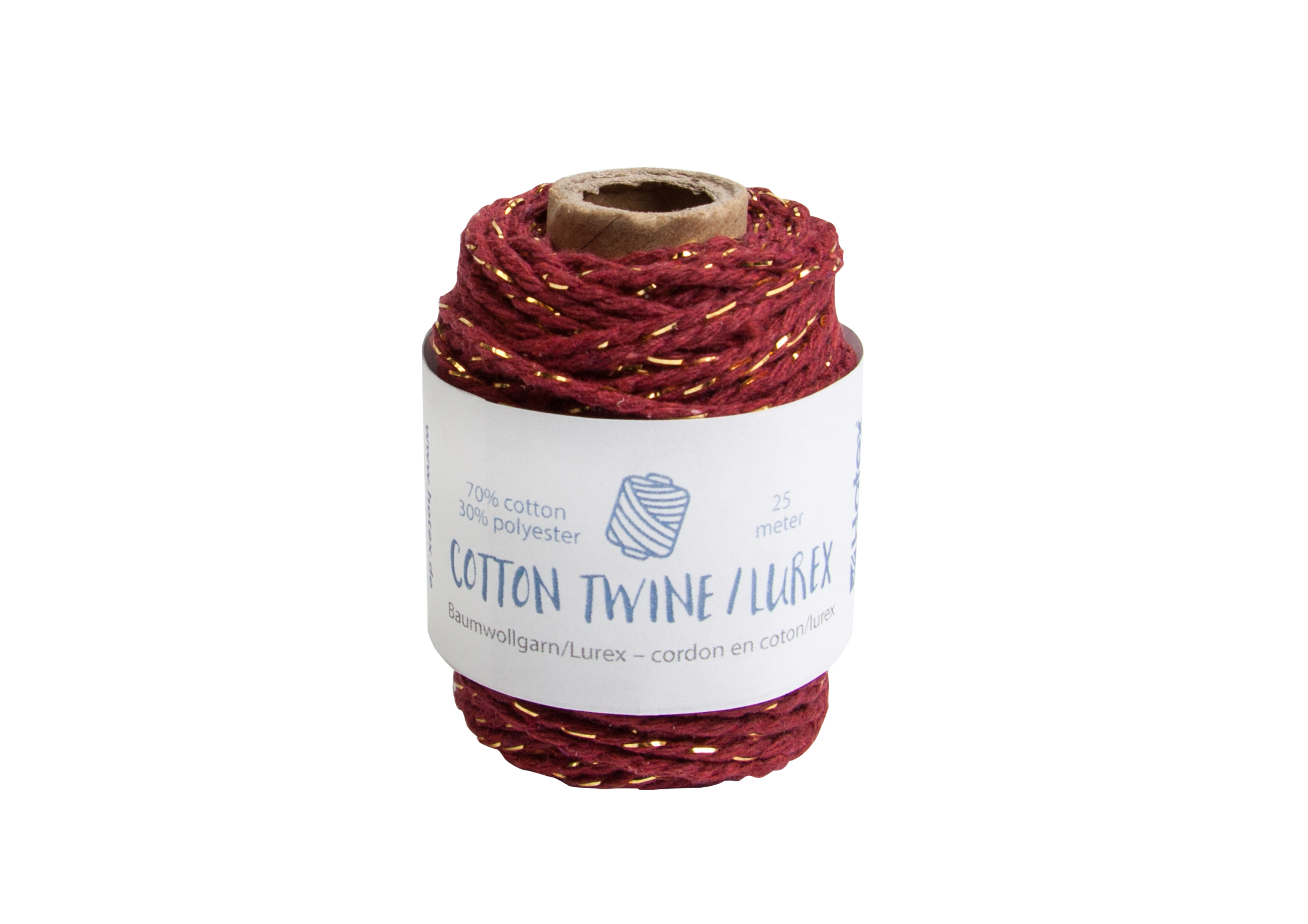 Kordel   Lurex 2 mm weinrot 25m