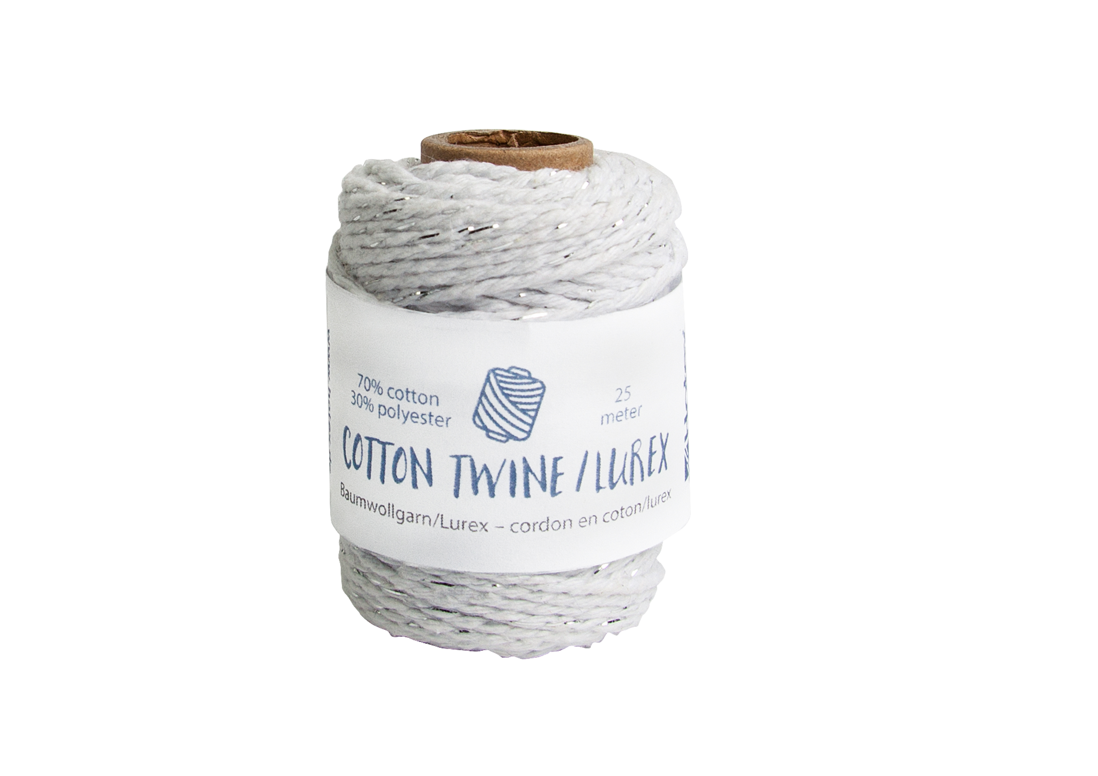 Kordel  Lurex 2 mm silber-grau 25m