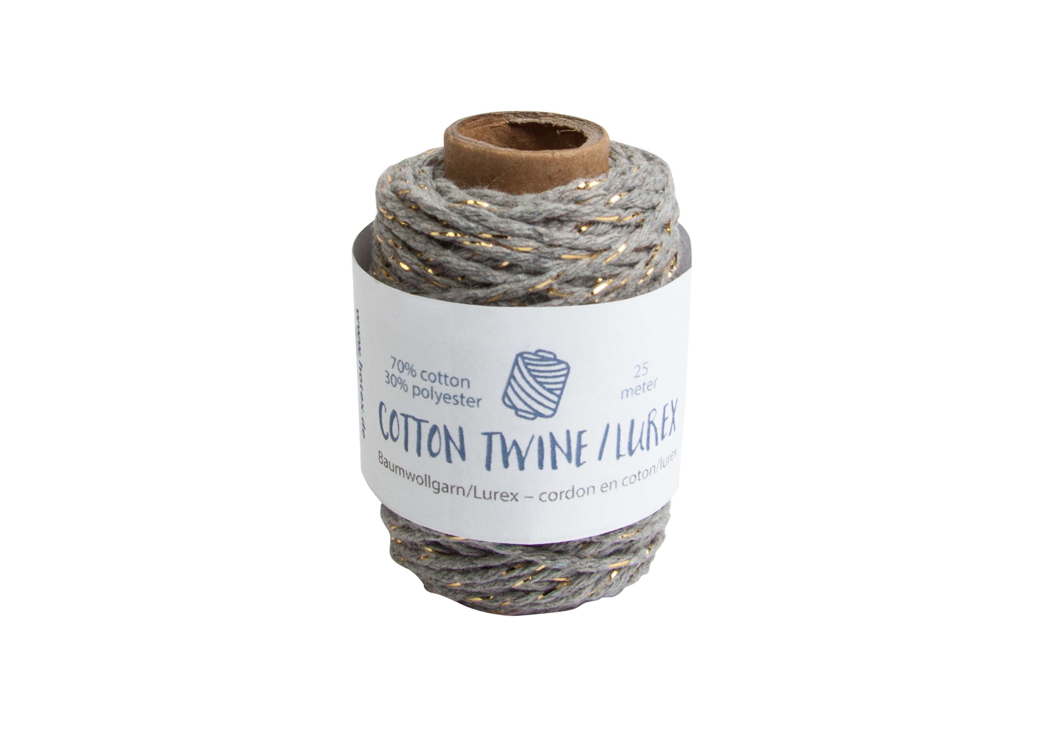 Kordel   Lurex 2 mm platingrau 25m
