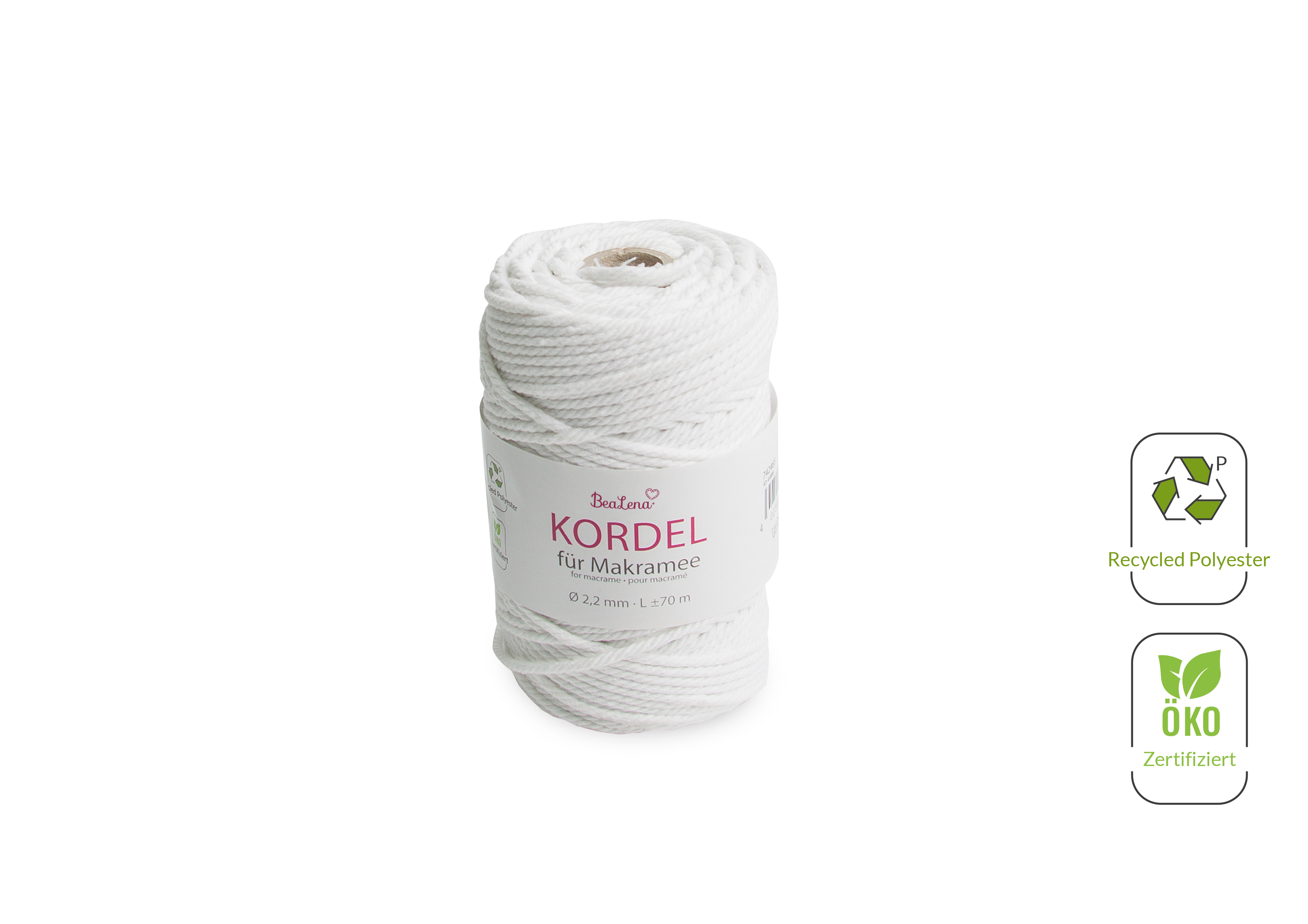 Kordel weiss  / Makramee 2,2 mm 70m
