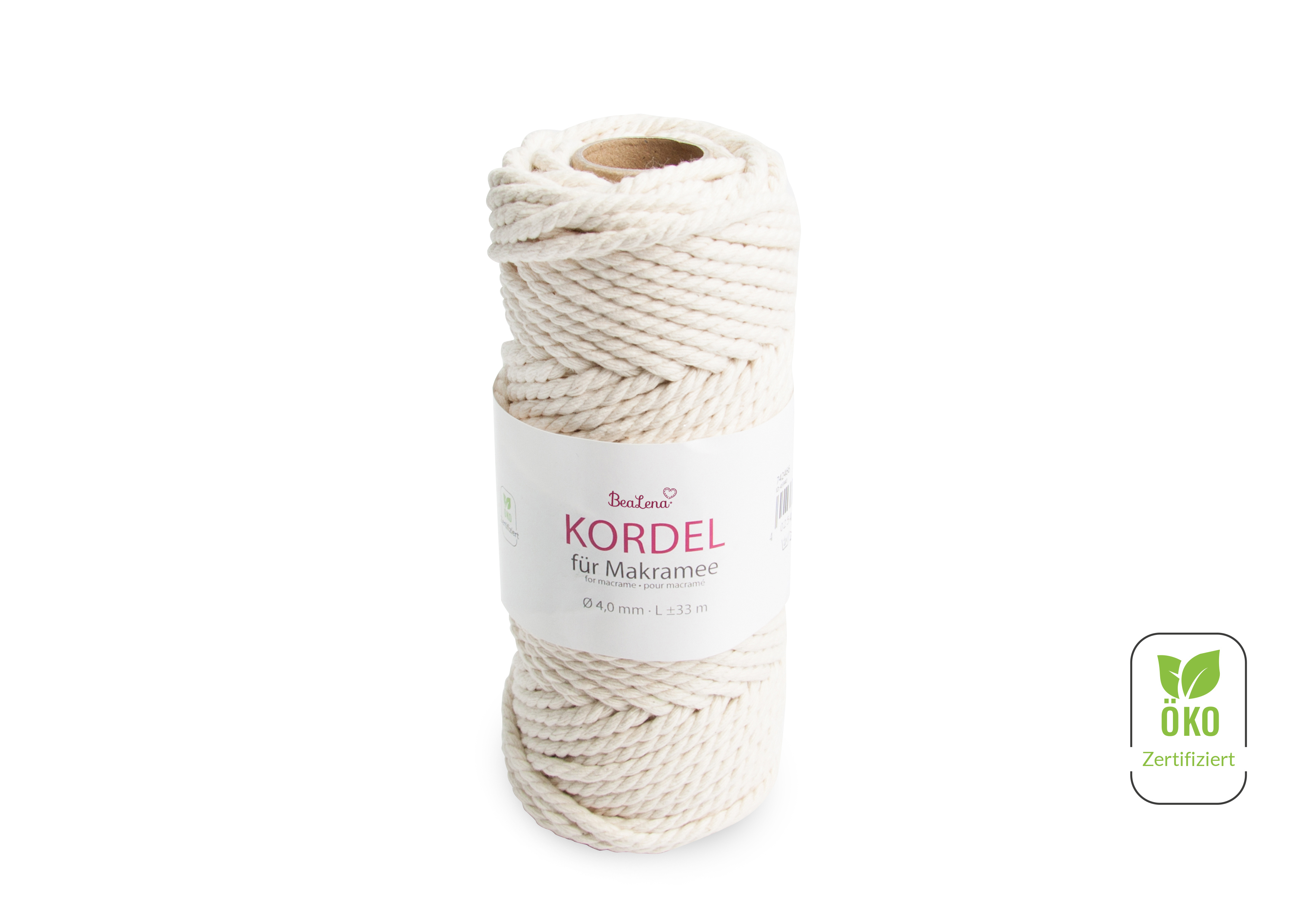 Kordel creme  Makramee 4 mm 33m