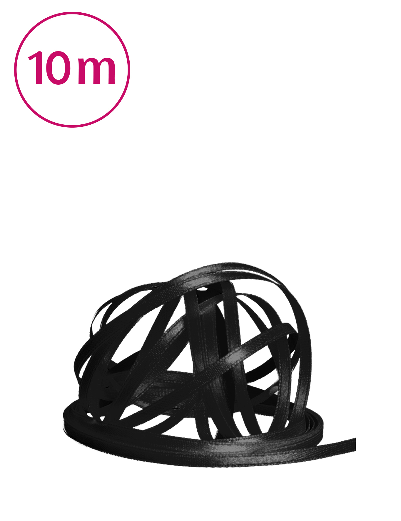 Satinband doppelseitig 3 mm schwarz 100m