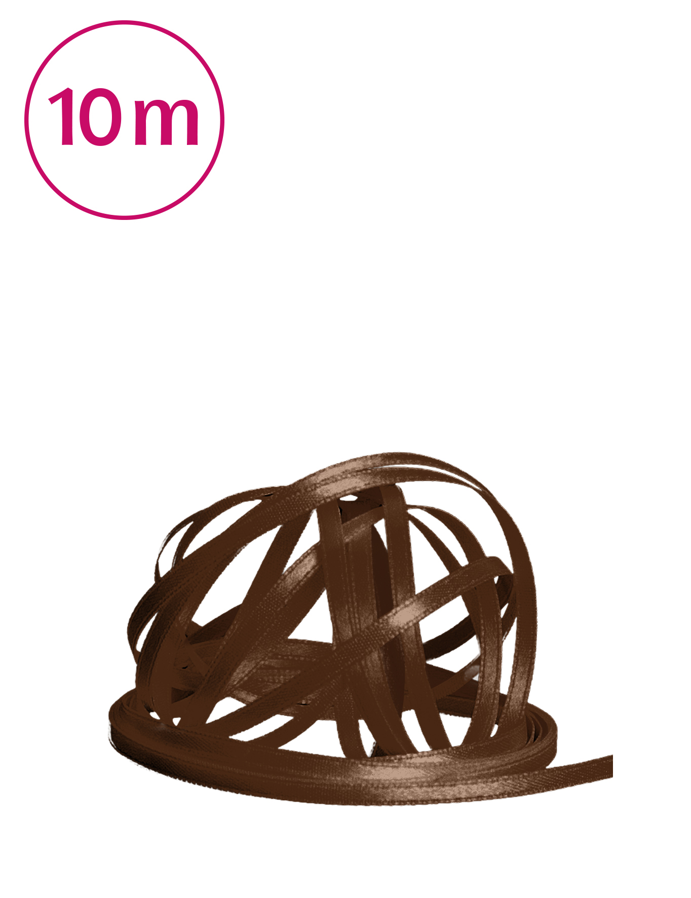 Band doppelseitig / 10m 3mm mittelbraun