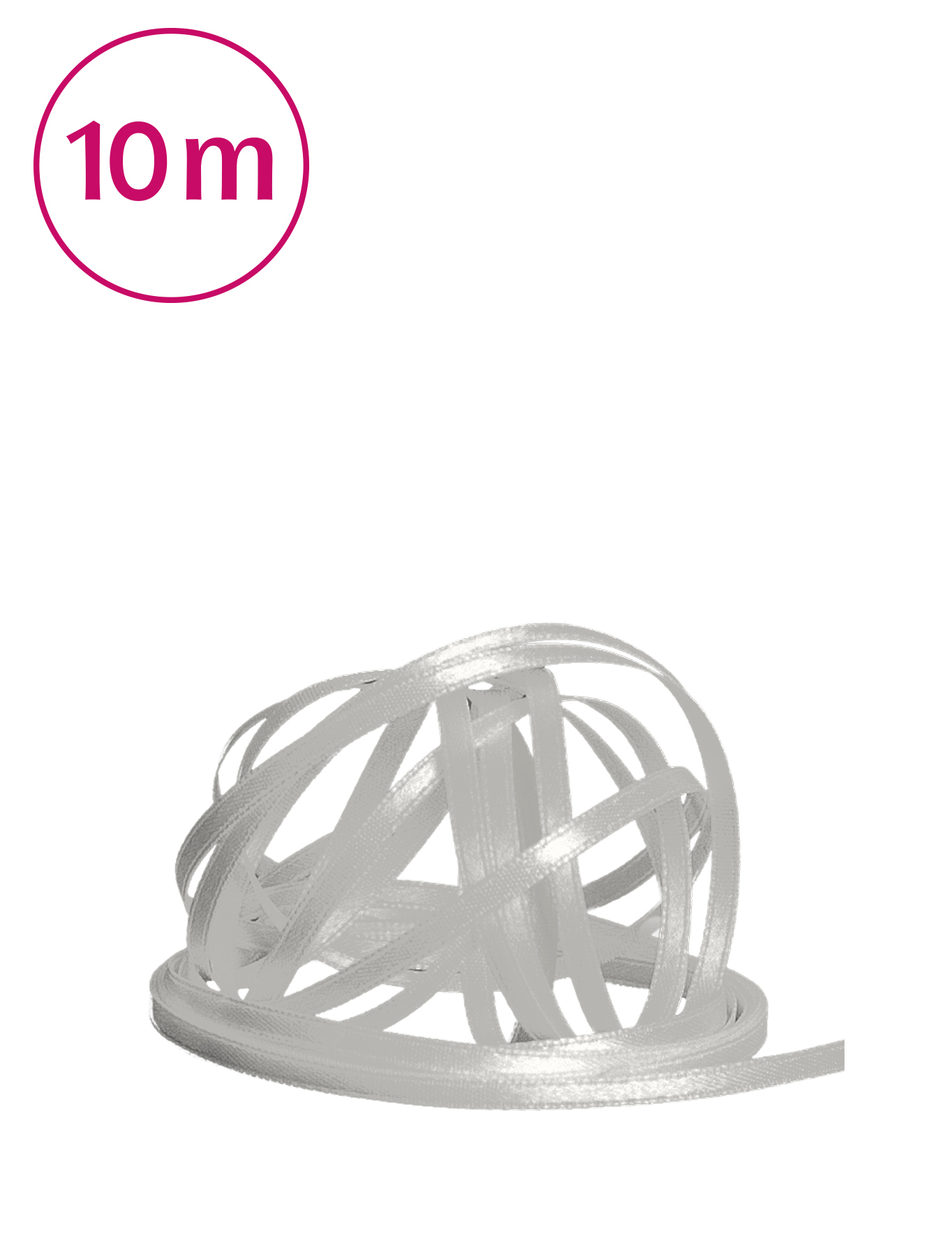 Band doppelseitig / 10m 3mm silber-grau
