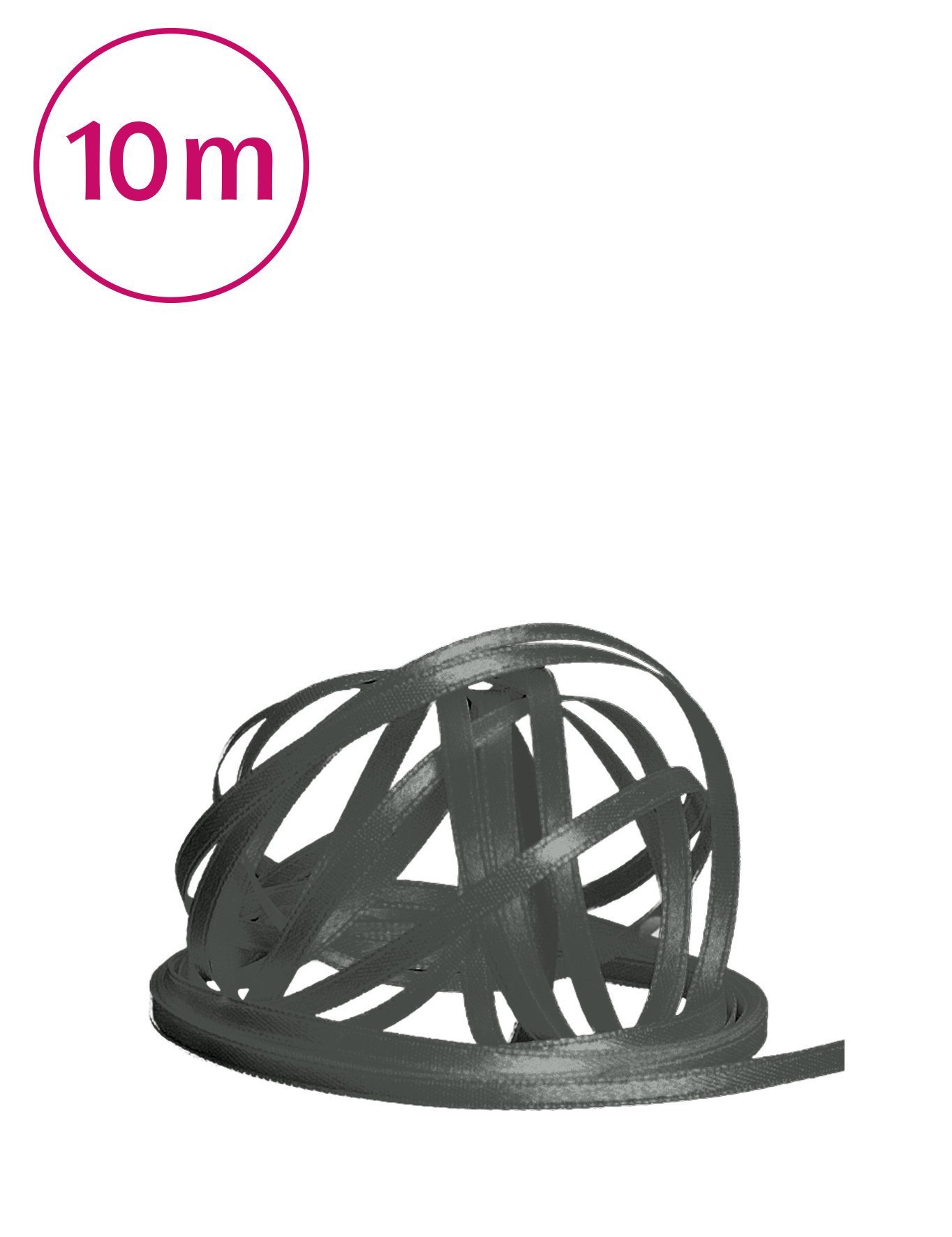 Band doppelseitig / 10m 3mm anthrazit